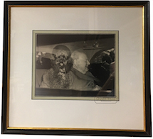 Framed SIGNED PHOTOGRAPH of Winston Churchill and Rufus Leaving Downing Street