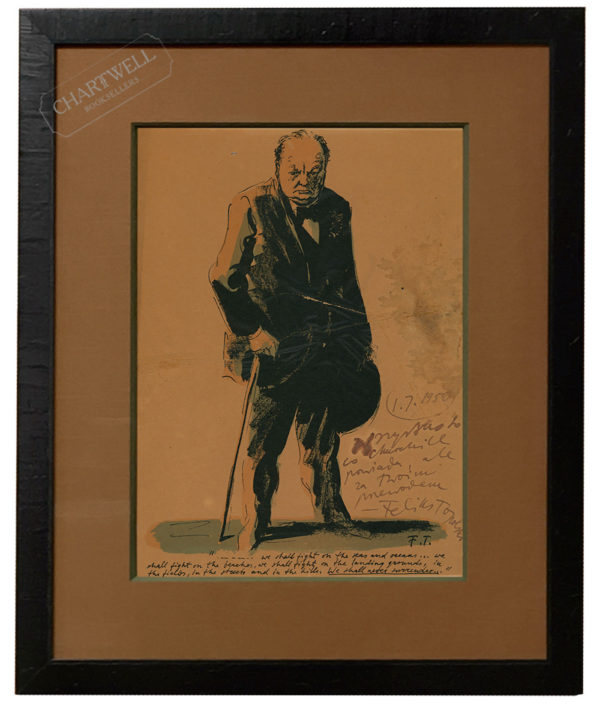 LIMITED EDITION Wartime PENGUIN PRINT of Winston Churchill SIGNED by Felix Topolski