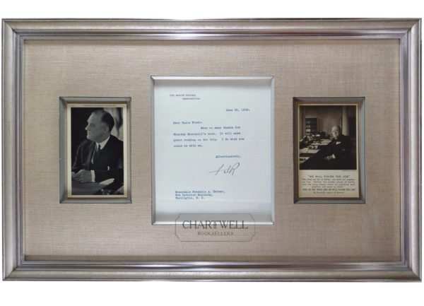Framed Pre-War TYPED LETTER SIGNED by FDR