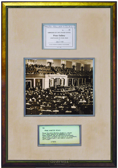 Product image: Framed ORIGINAL ADMISSION CARD to the PRESS GALLERY - Congress of the United States