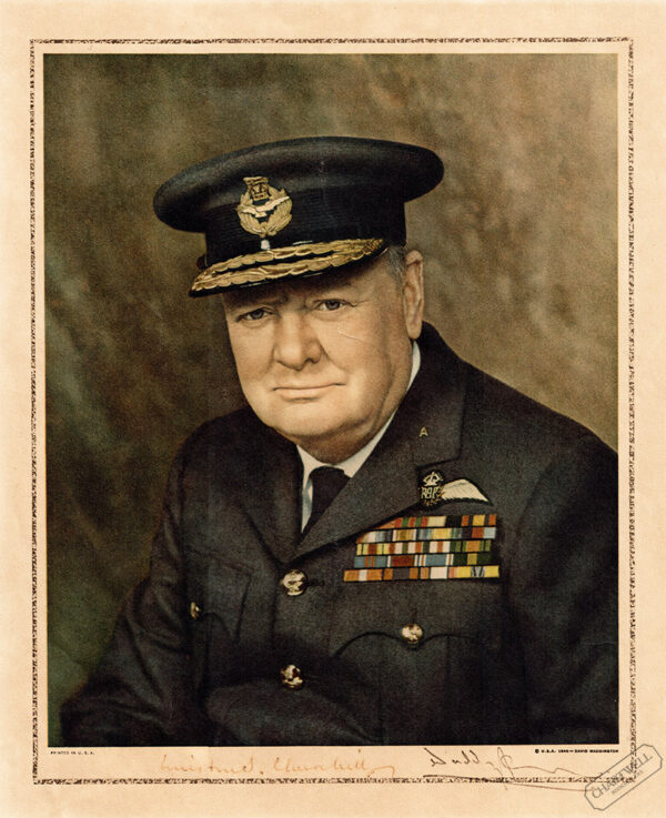 Product image: Framed SIGNED COLOR PORTRAIT PHOTOGRAPH of Winston Churchill