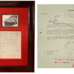 Product image: Framed ORIGINAL WORLD WAR II TYPED  LETTER to JOHN COLVILLE with INITIAL-SIGNED INK ANNOTATIONS BY WINSTON CHURCHILL