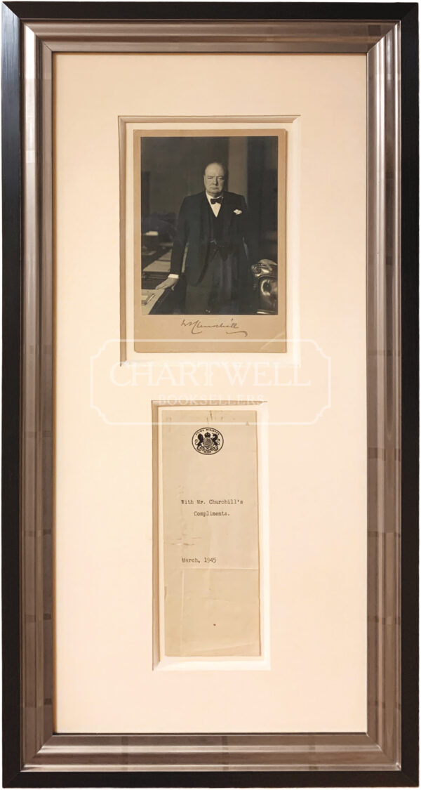 Product image: Framed SIGNED FORMAL WARTIME PORTRAIT PHOTOGRAPH of Winston Churchill as Prime Minister
