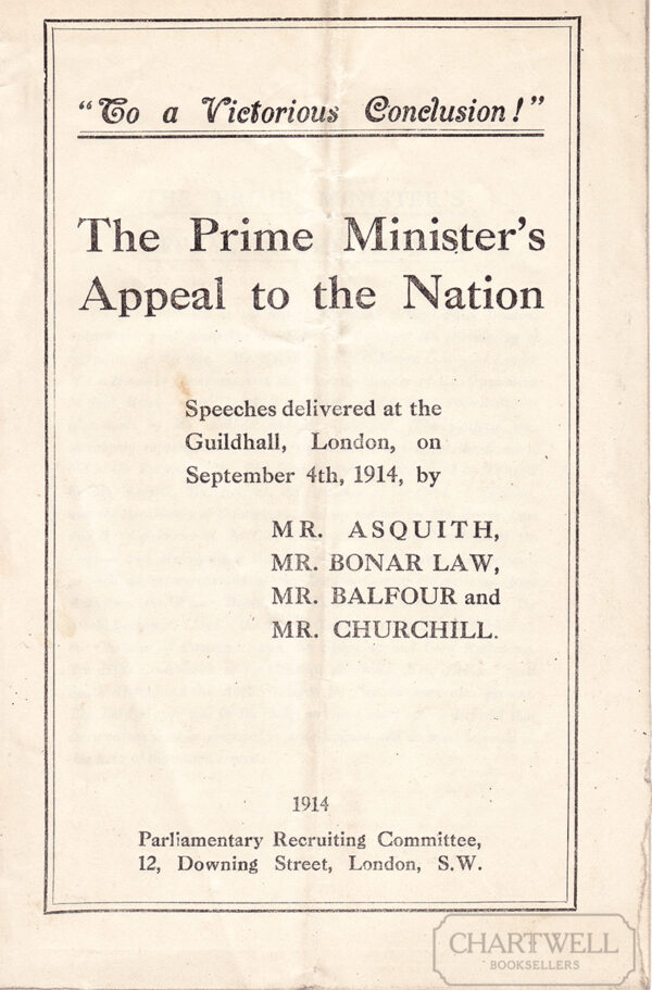 Product image: TO A VICTORIOUS CONCLUSION! The Prime Minister's Appeal to the Nation