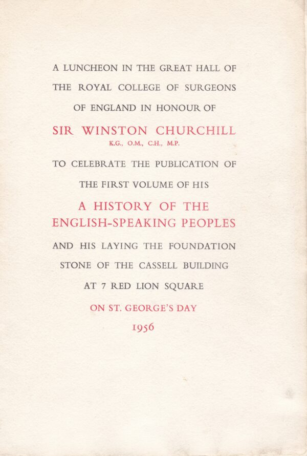 Product image: ORIGINAL  CHURCHILL PUBLISHING PARTY MENU