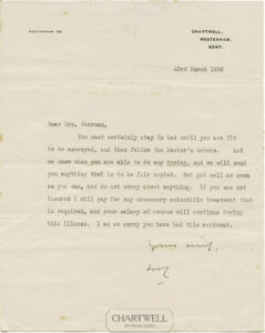 Product image: TYPED LETTER SIGNED to "Mrs. P." by Winston Churchill