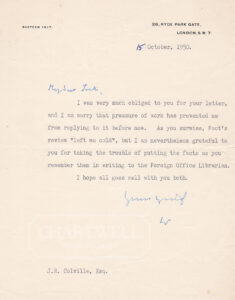 Product image: TYPED LETTER SIGNED BY WINSTON CHURCHILL TO JOHN "JOCK" COLVILLE