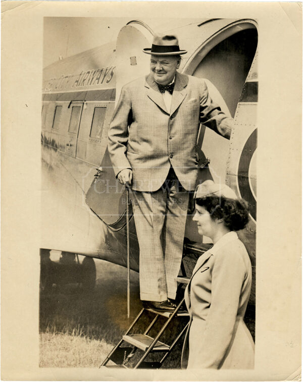 Product image: POST-WAR ORIGINAL PRESS PHOTOGRAPH OF WINSTON CHURCHILL