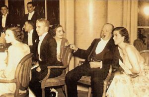 Product image: BETWEEN-THE-WARS VINTAGE POSTCARD of Winston Churchill and Charlie Chaplin