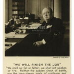 Product image: WORLD WAR II VINTAGE POSTCARD of Winston Churchill with Lengthy Quotation