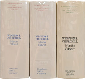 Product image: OFFICIAL BIOGRAPHY VOLUME V COMPANIONS: First American Editions [Three-Volume Set: Part 1 ("The Exchequer Years 1922-1929"), Part 2 ("The Wilderness Years 1929-1935") & Part 3 ("The Coming of War 1936-1939")